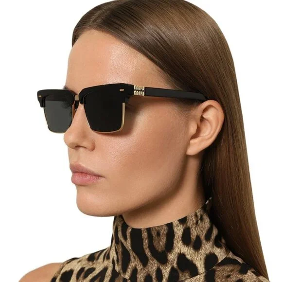 NEW MIU MIU MU10ZS 1AB5S0 WOMEN SUNGLASSES SMU 10Z 1AB5S0 BLACK EYEWEAR MU 10ZS Miu Miu | Accessories | New Miu Miu Muzs 1ab5s0 Women  main image 4